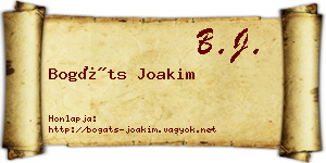 Bogáts Joakim névjegykártya